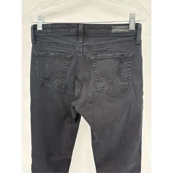 AG‎ Adriano Goldshmeid Jeans Legging Black Distress Women 26 Super Skinny Ankle - Picture 10 of 12